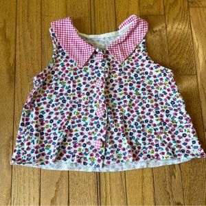 VINTAGE 90s BROOKE LINDSAY FLORAL PRINT GINGHAM COLLAR SHIRT SIZE 3T